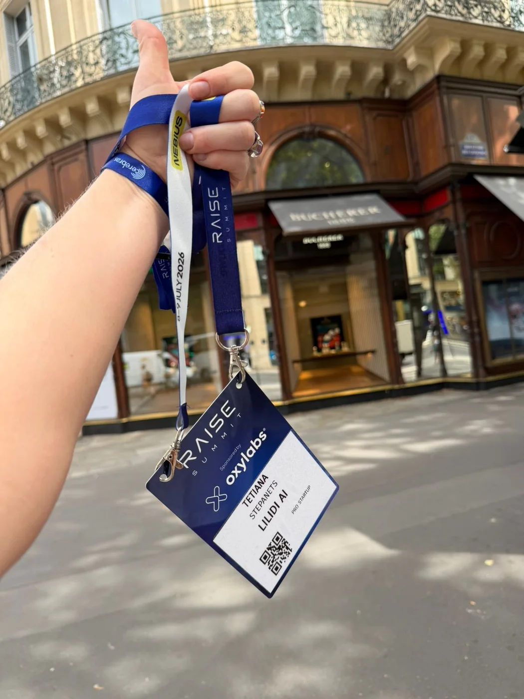 Lilidi founder badge at RAISE Summit in Paris