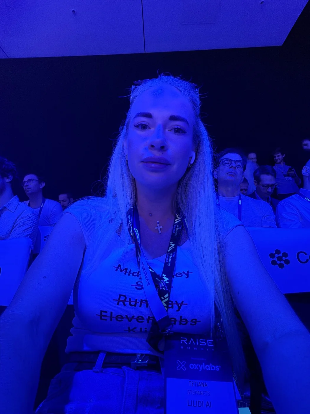 Tetiana Stepanets in the audience at RAISE Summit