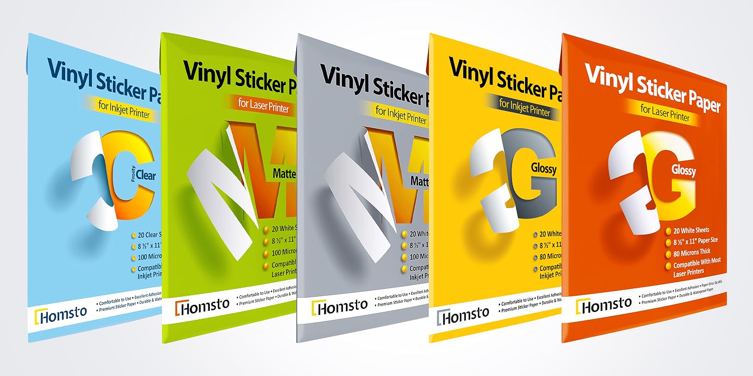 Homsto vinyl sticker paper range sold on Amazon